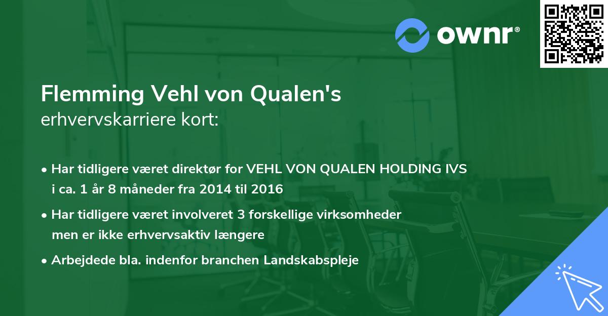 Flemming Vehl von Qualen's erhvervskarriere kort