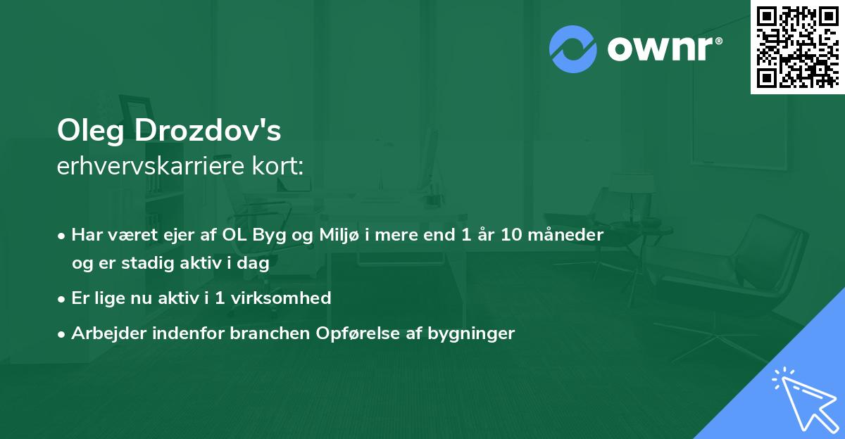 Oleg Drozdov's erhvervskarriere kort