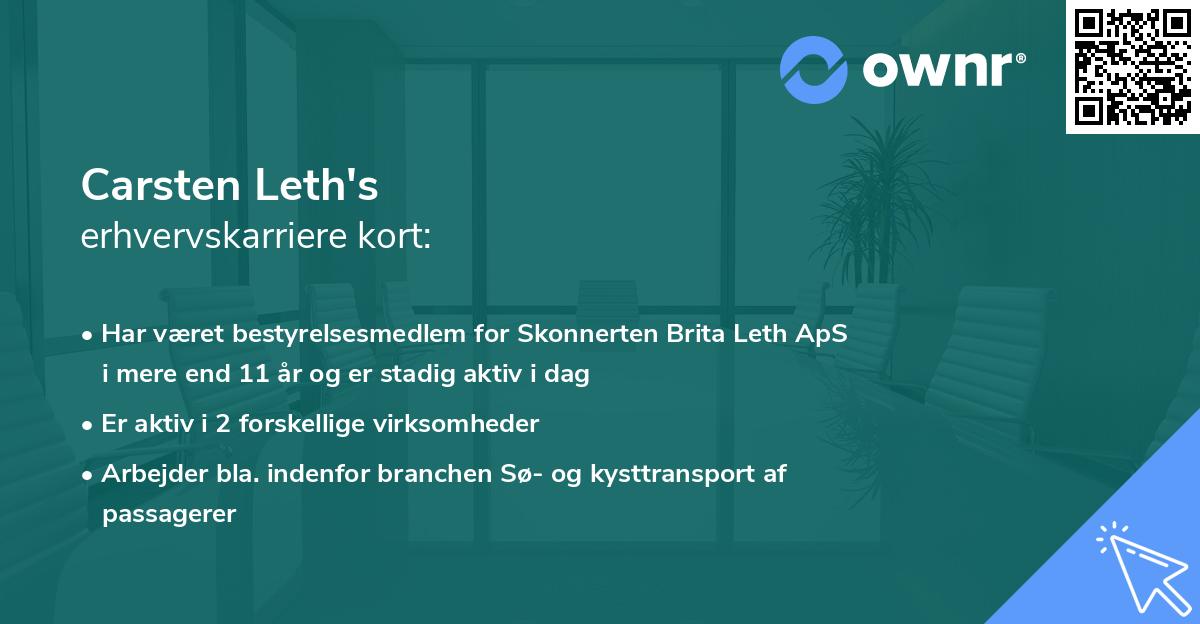 Carsten Leth's erhvervskarriere kort