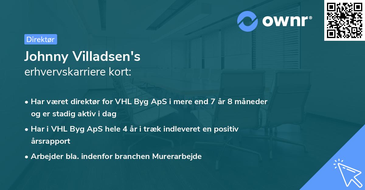 Johnny Villadsen's erhvervskarriere kort