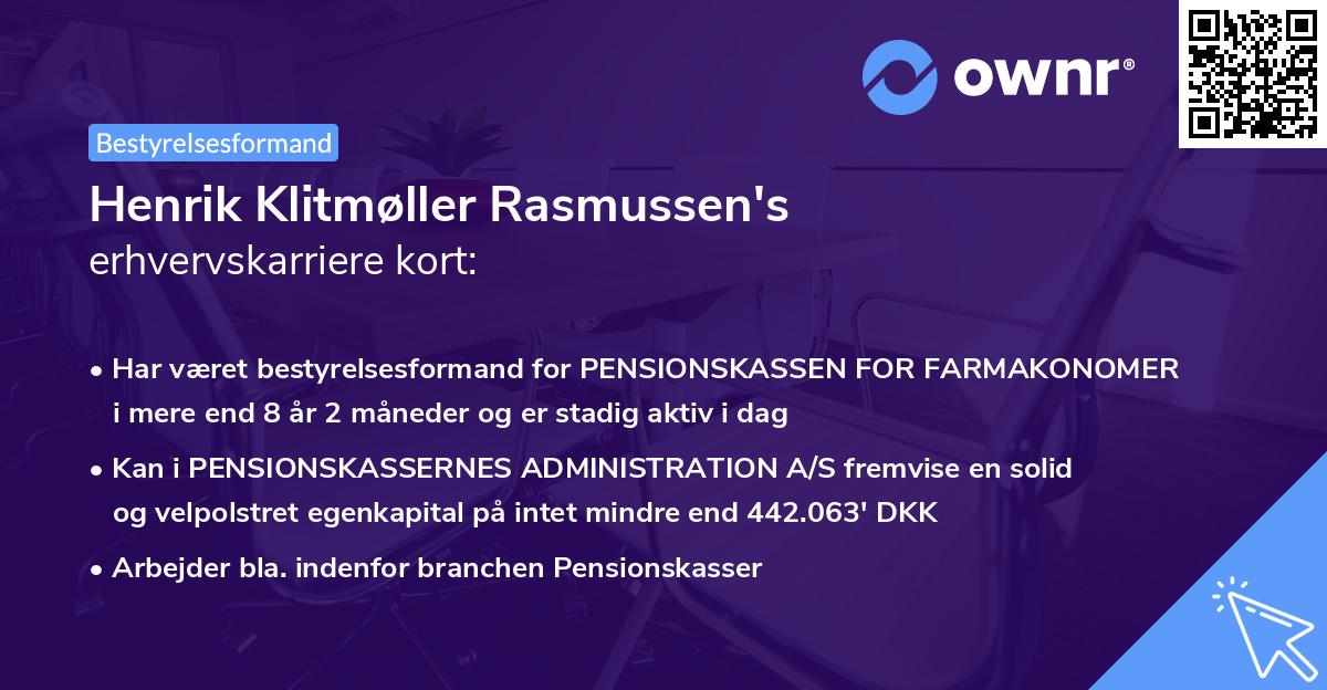 Henrik Klitmøller Rasmussen's erhvervskarriere kort