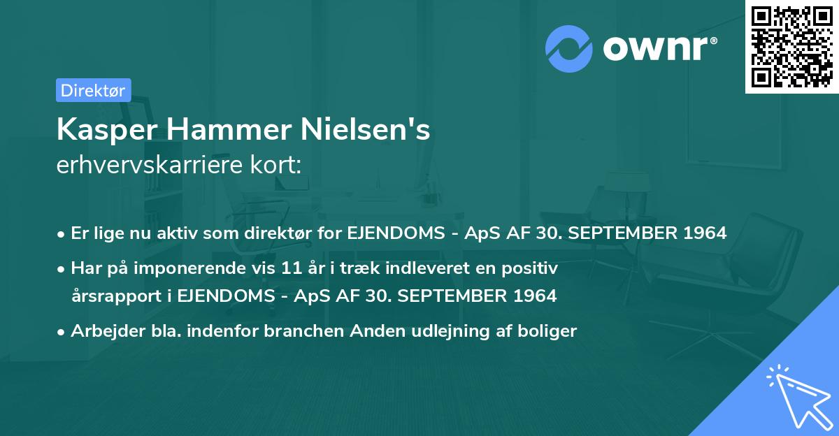 Kasper Hammer Nielsen's erhvervskarriere kort