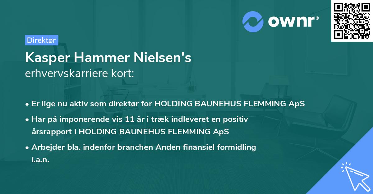 Kasper Hammer Nielsen's erhvervskarriere kort