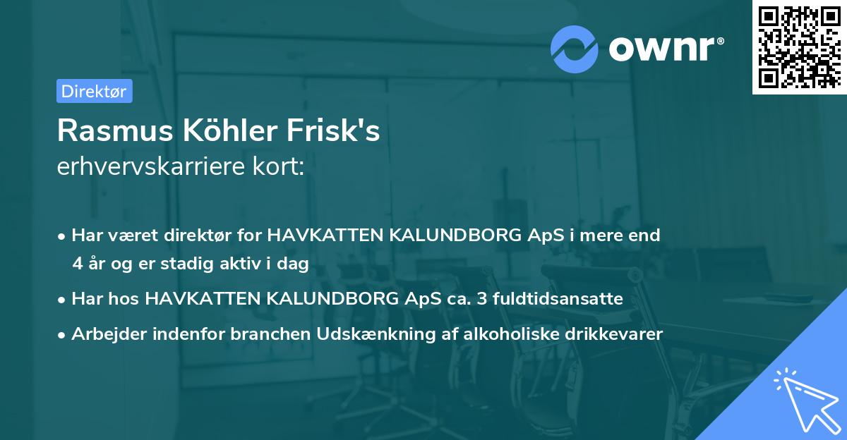 Rasmus Köhler Frisk's erhvervskarriere kort