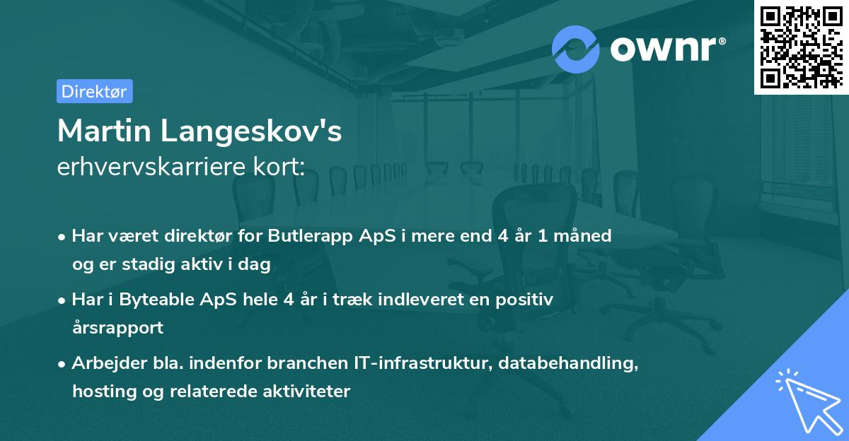 Martin Langeskov's erhvervskarriere kort