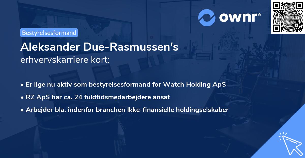 Aleksander Due-Rasmussen's erhvervskarriere kort