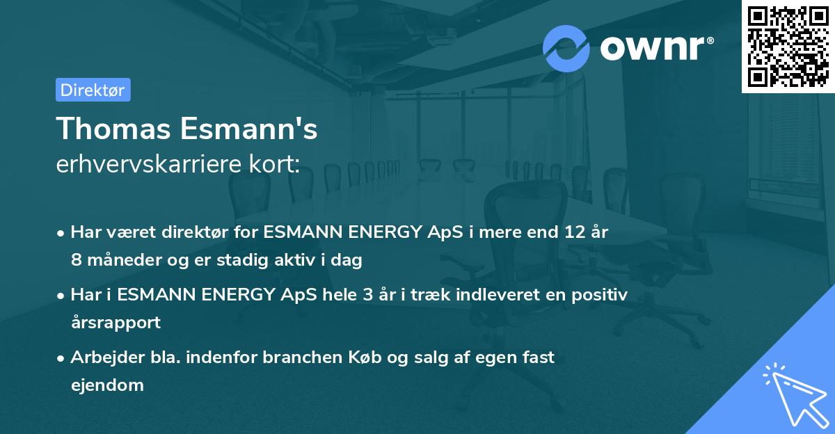 Thomas Esmann's erhvervskarriere kort