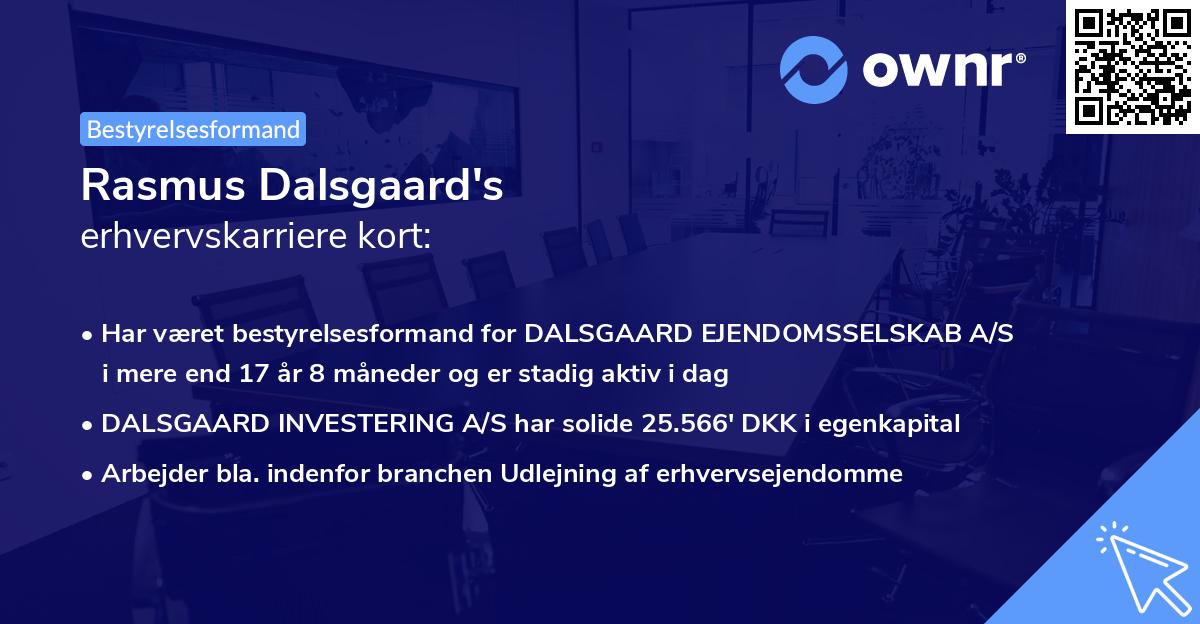 Rasmus Dalsgaard's erhvervskarriere kort