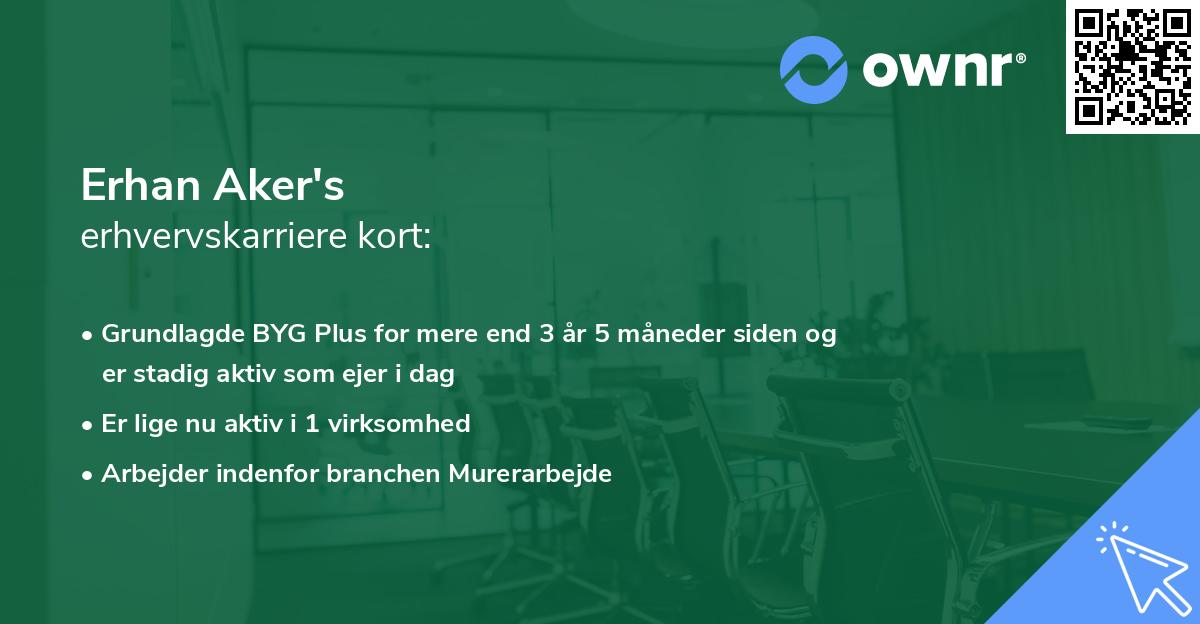 Erhan Aker's erhvervskarriere kort