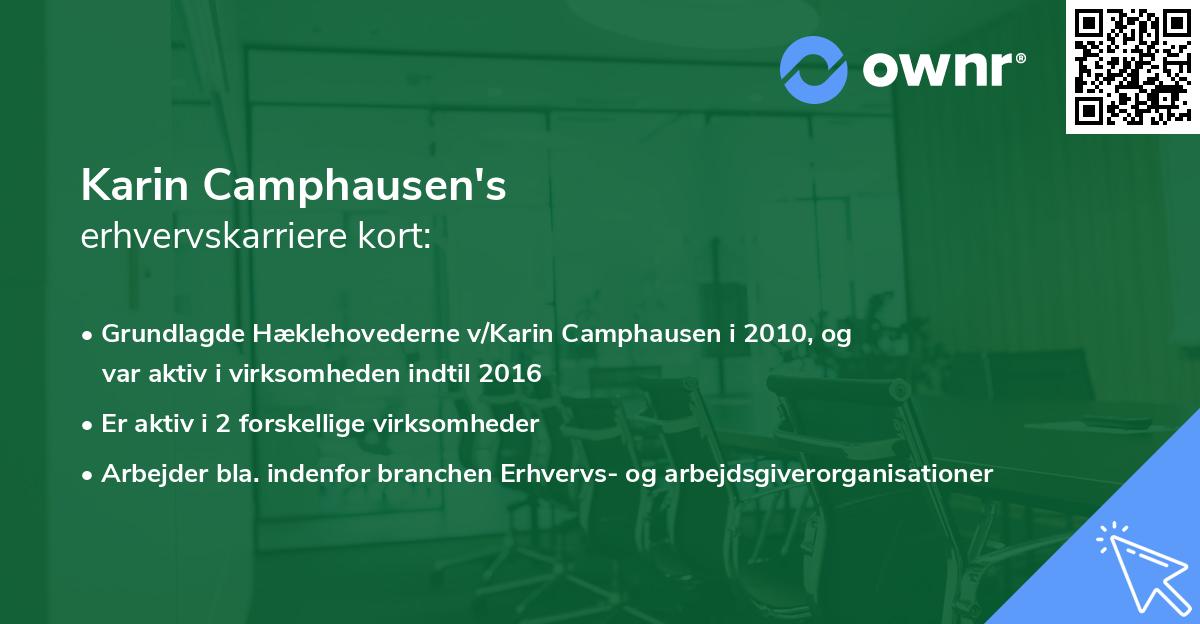 Karin Camphausen's erhvervskarriere kort