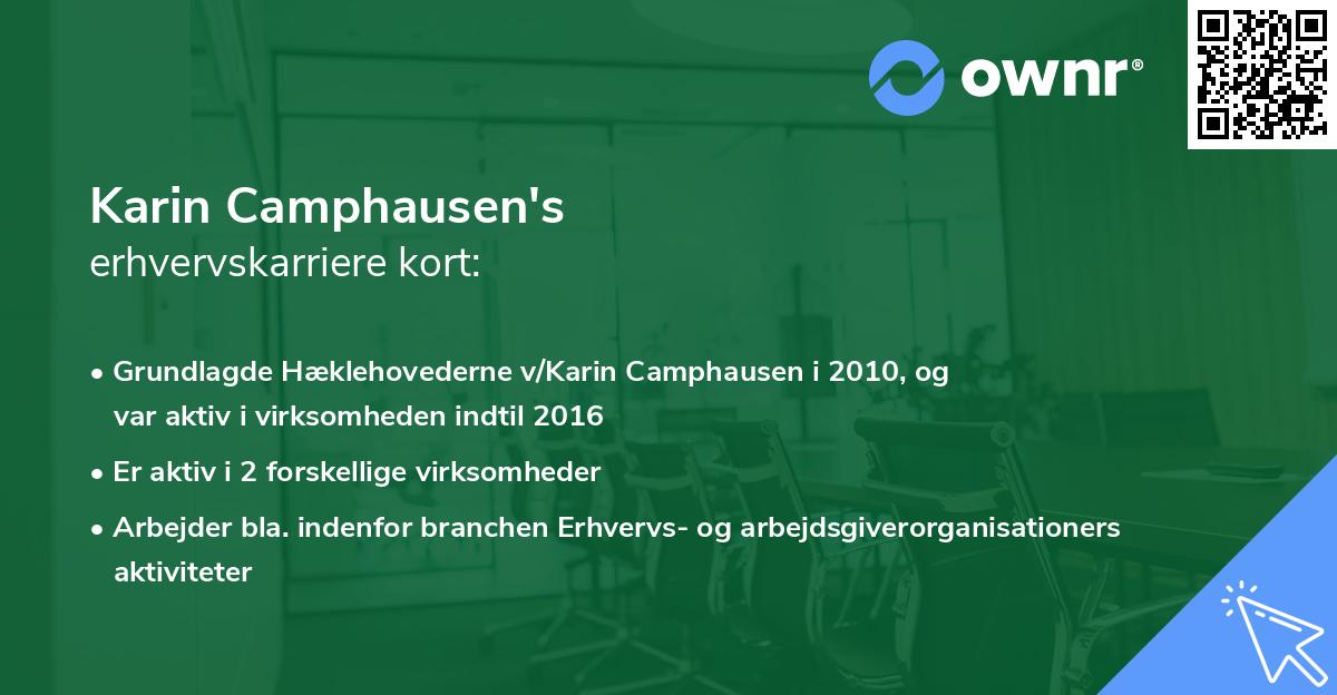 Karin Camphausen's erhvervskarriere kort