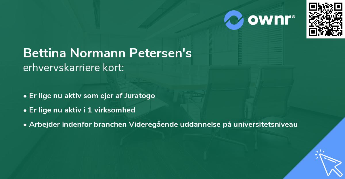 Bettina Normann Petersen's erhvervskarriere kort