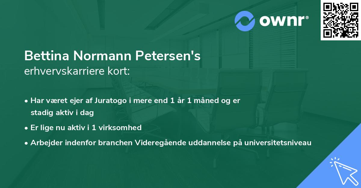 Bettina Normann Petersen's erhvervskarriere kort