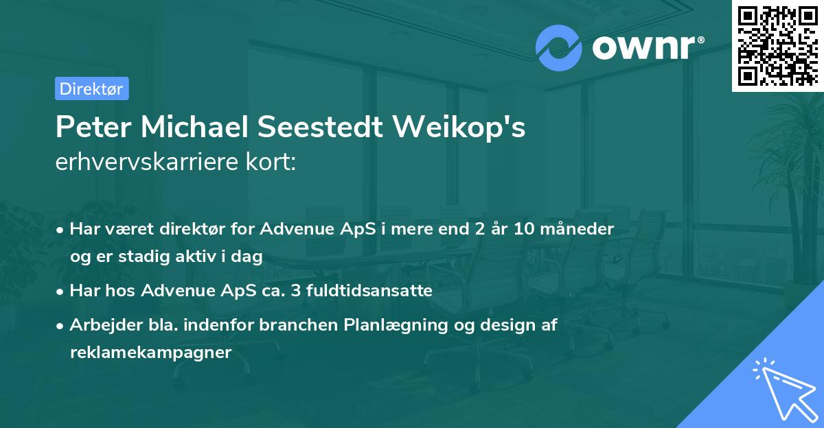 Peter Michael Seestedt Weikop's erhvervskarriere kort