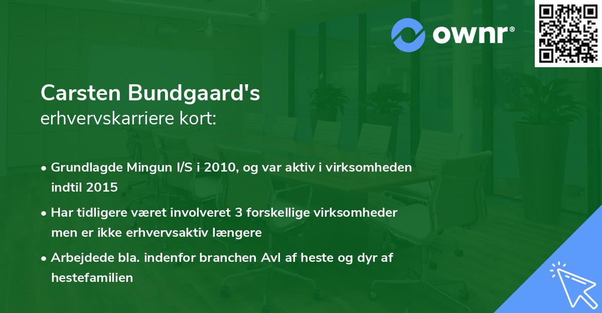 Carsten Bundgaard's erhvervskarriere kort