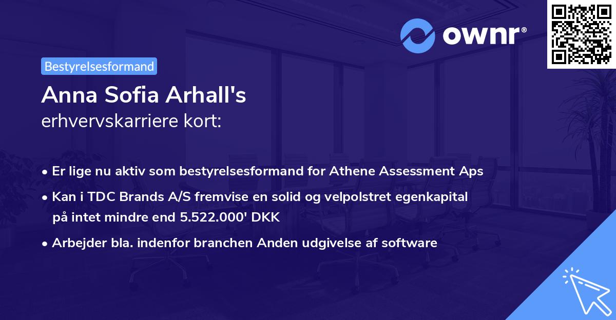 Anna Sofia Arhall's erhvervskarriere kort