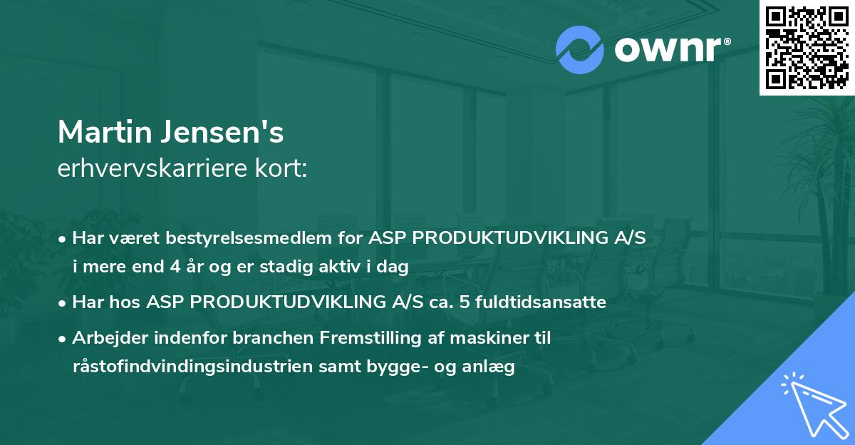 Martin Jensen's erhvervskarriere kort