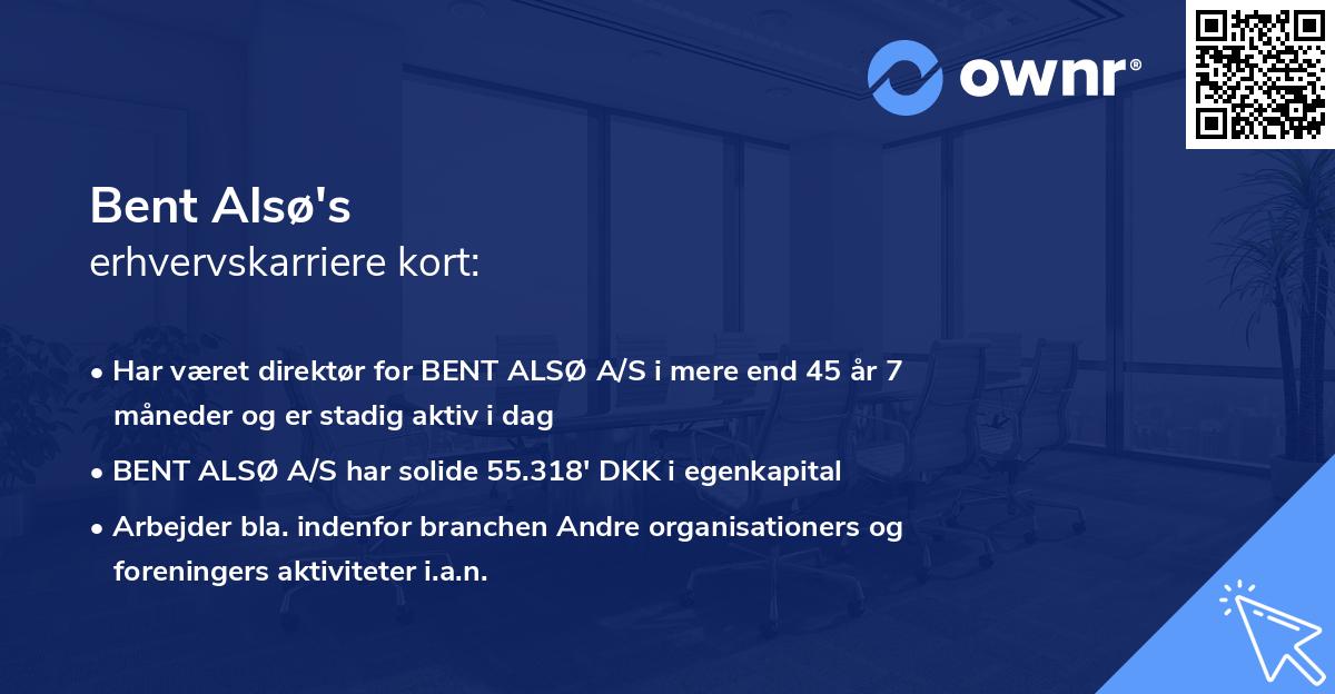 Bent Alsø's erhvervskarriere kort