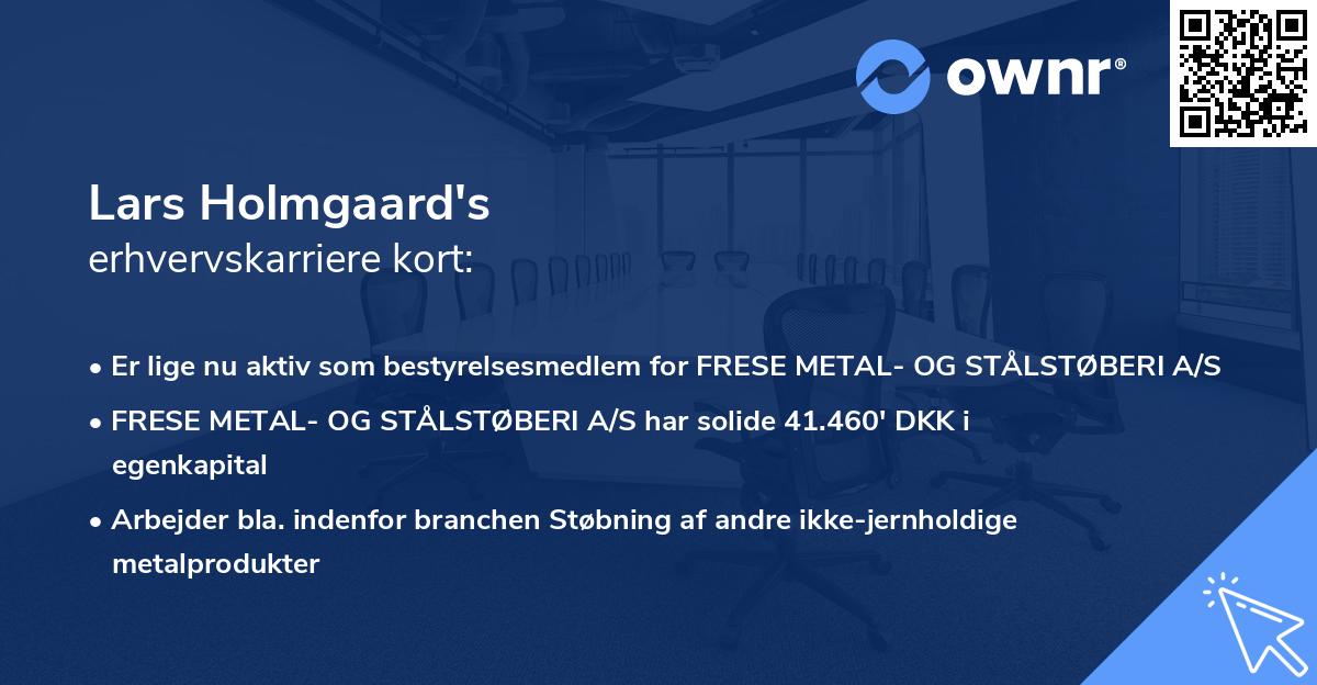 Lars Holmgaard's erhvervskarriere kort