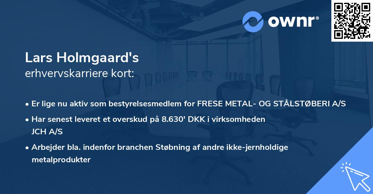 Lars Holmgaard's erhvervskarriere kort