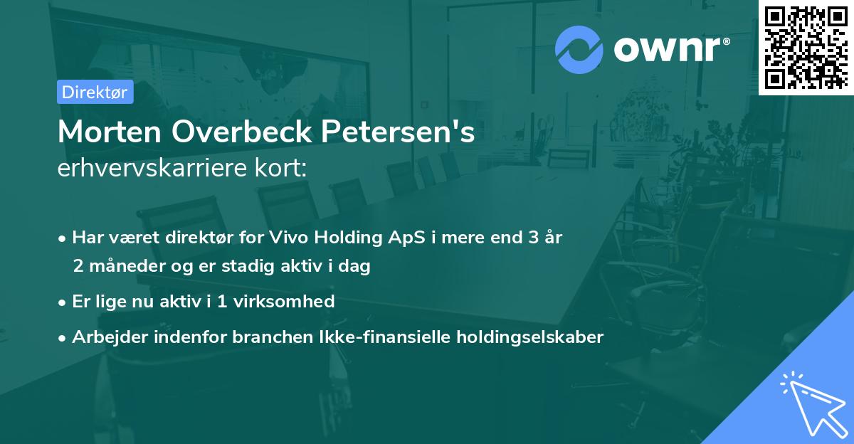 Morten Overbeck Petersen's erhvervskarriere kort