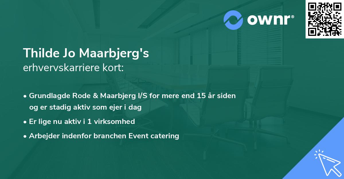 Thilde Jo Maarbjerg's erhvervskarriere kort