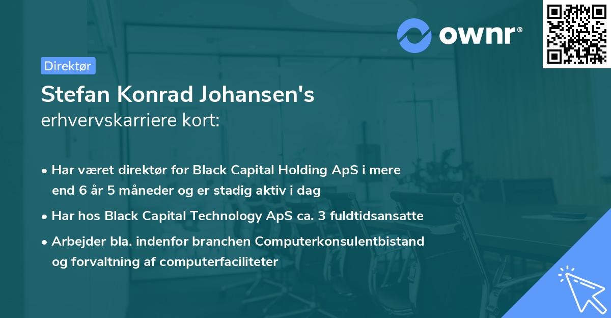 Stefan Konrad Johansen's erhvervskarriere kort