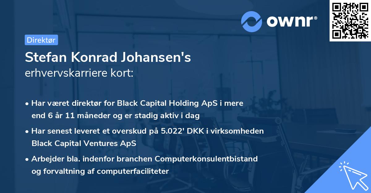 Stefan Konrad Johansen's erhvervskarriere kort