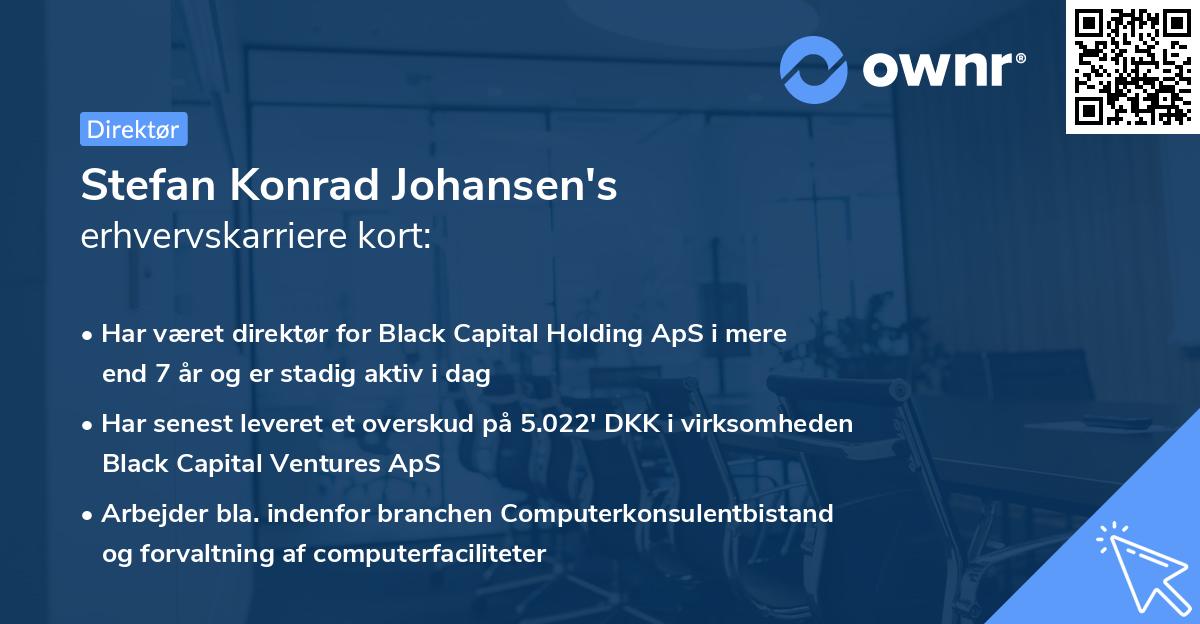 Stefan Konrad Johansen's erhvervskarriere kort