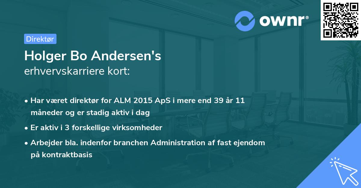 Holger Bo Andersen's erhvervskarriere kort