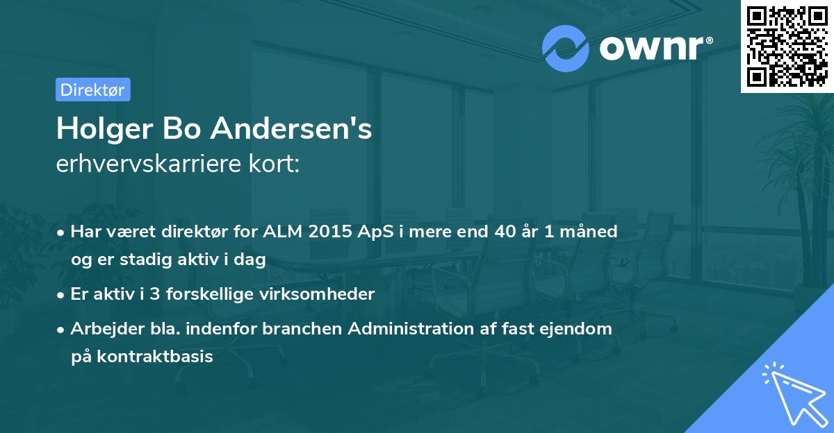 Holger Bo Andersen's erhvervskarriere kort