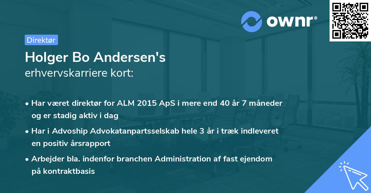 Holger Bo Andersen's erhvervskarriere kort