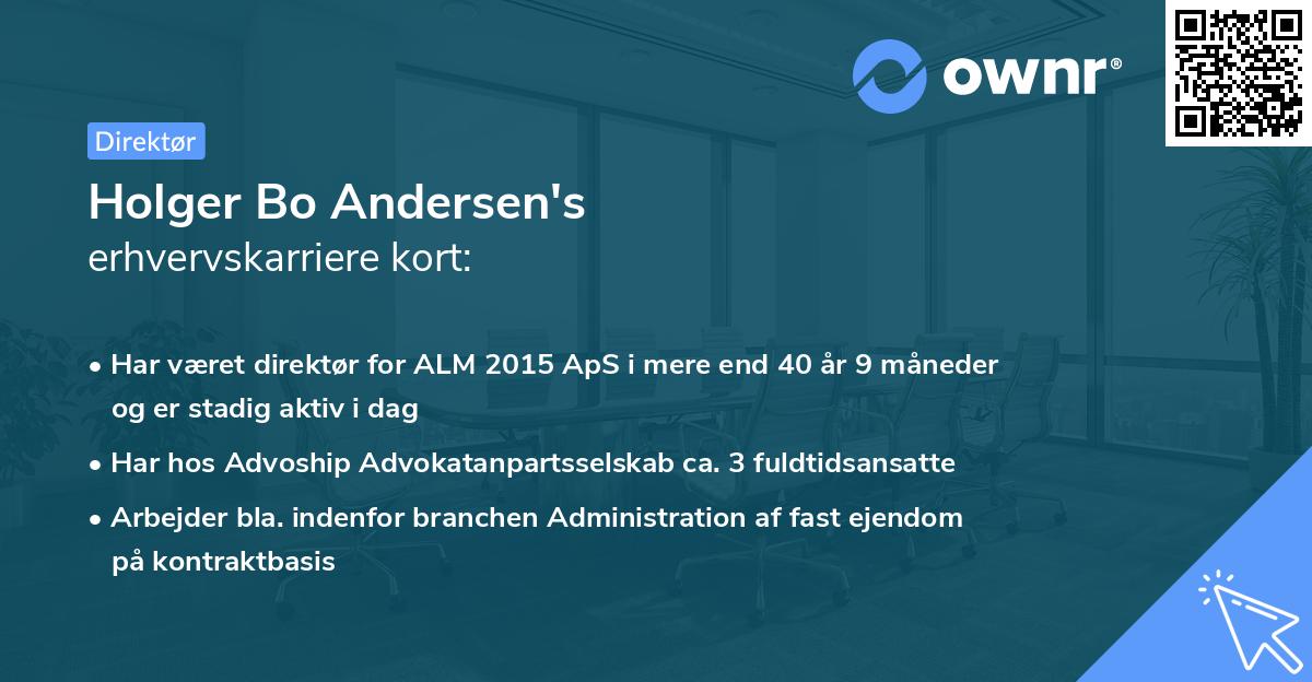 Holger Bo Andersen's erhvervskarriere kort