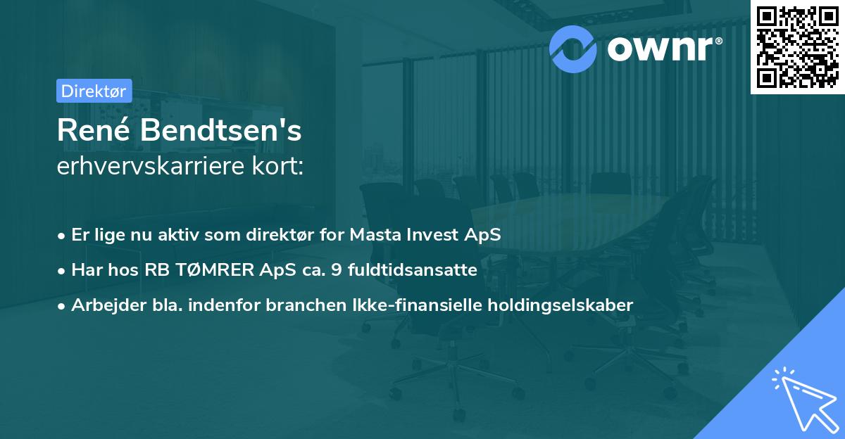 René Bendtsen's erhvervskarriere kort