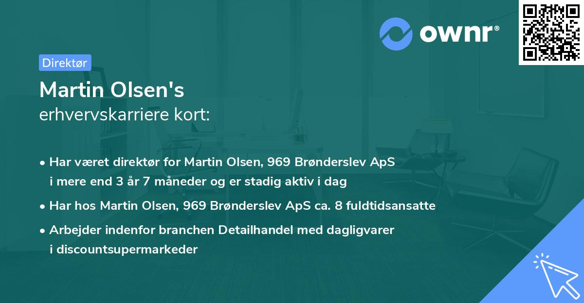 Martin Olsen's erhvervskarriere kort