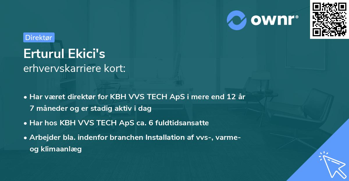 Erturul Ekici's erhvervskarriere kort