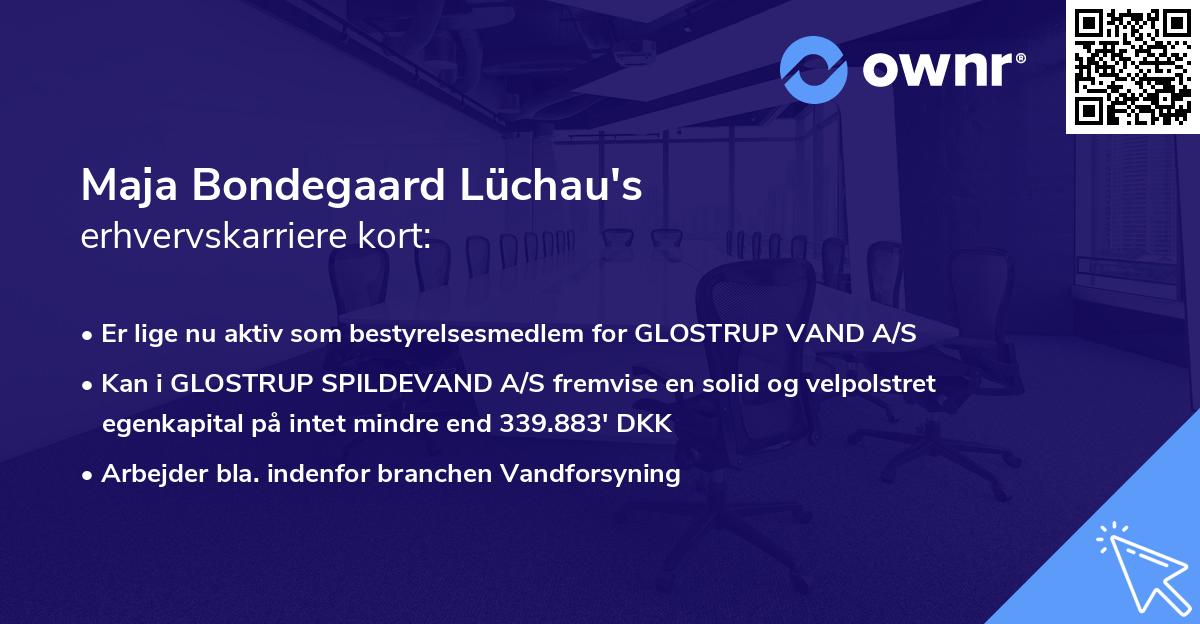 Maja Bondegaard Lüchau's erhvervskarriere kort