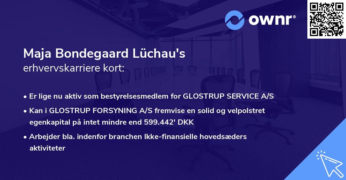 Maja Bondegaard Lüchau's erhvervskarriere kort
