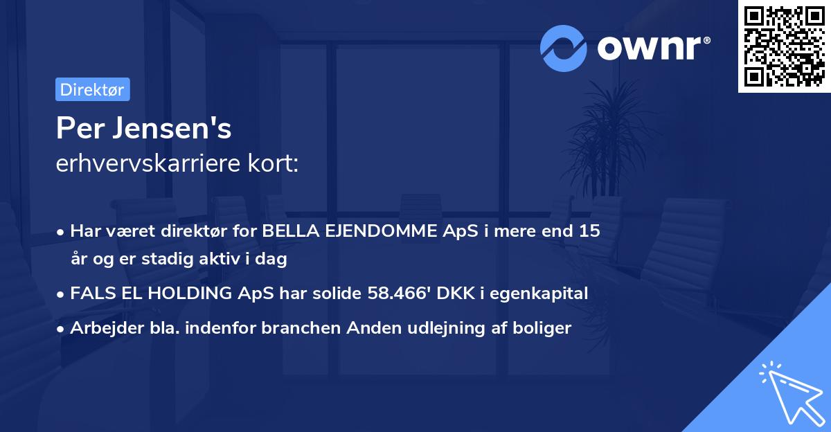 Per Jensen's erhvervskarriere kort