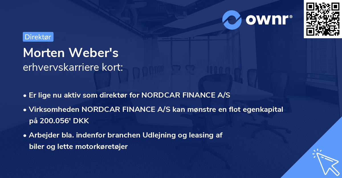 Morten Weber's erhvervskarriere kort