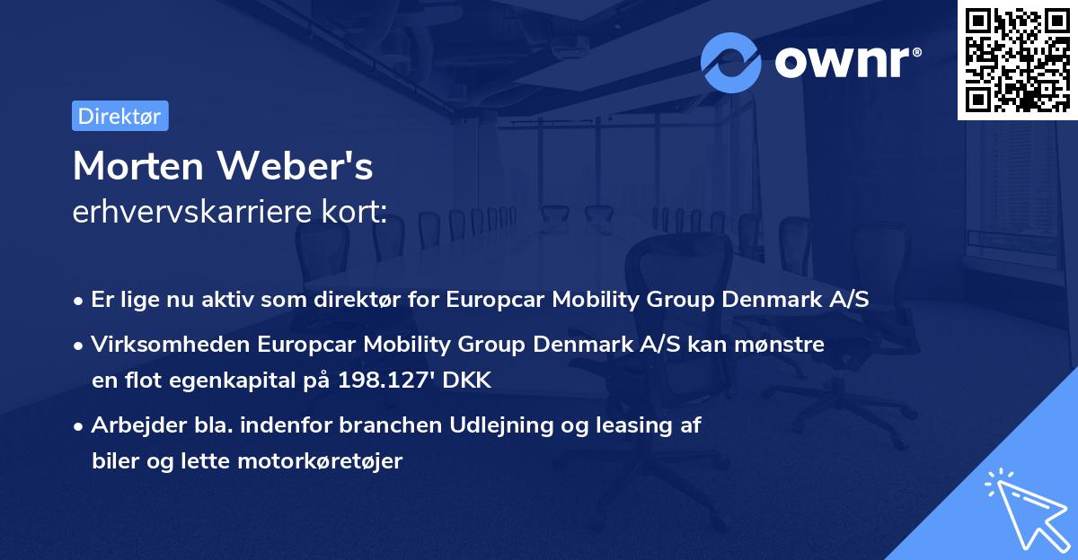 Morten Weber's erhvervskarriere kort