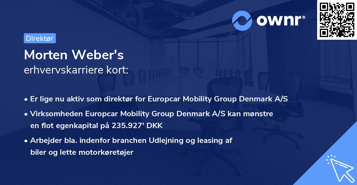 Morten Weber's erhvervskarriere kort