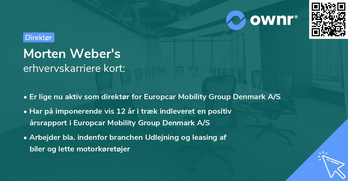 Morten Weber's erhvervskarriere kort