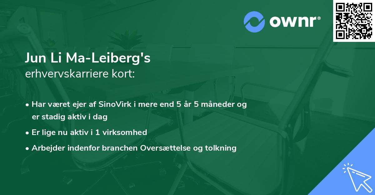 Jun Li Ma-Leiberg's erhvervskarriere kort