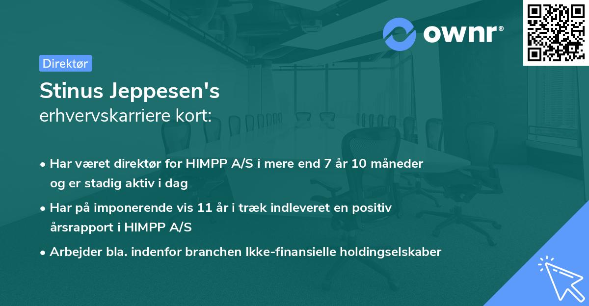 Stinus Jeppesen's erhvervskarriere kort