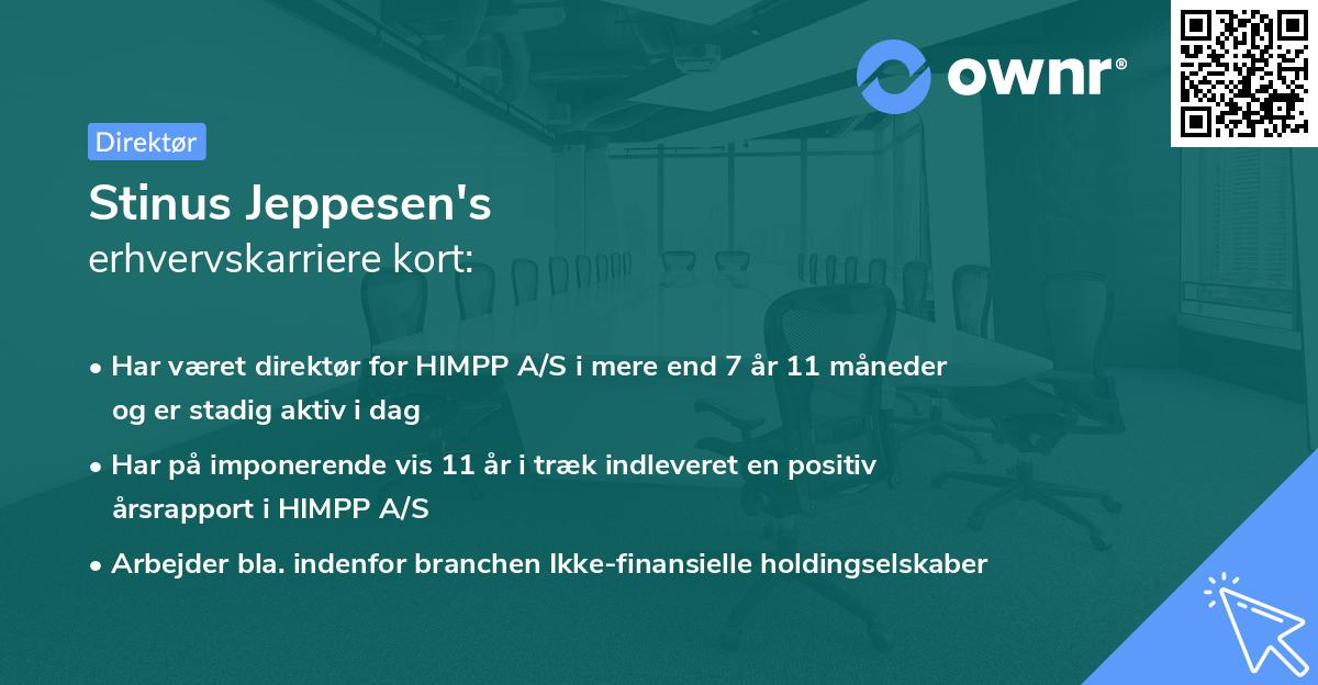 Stinus Jeppesen's erhvervskarriere kort