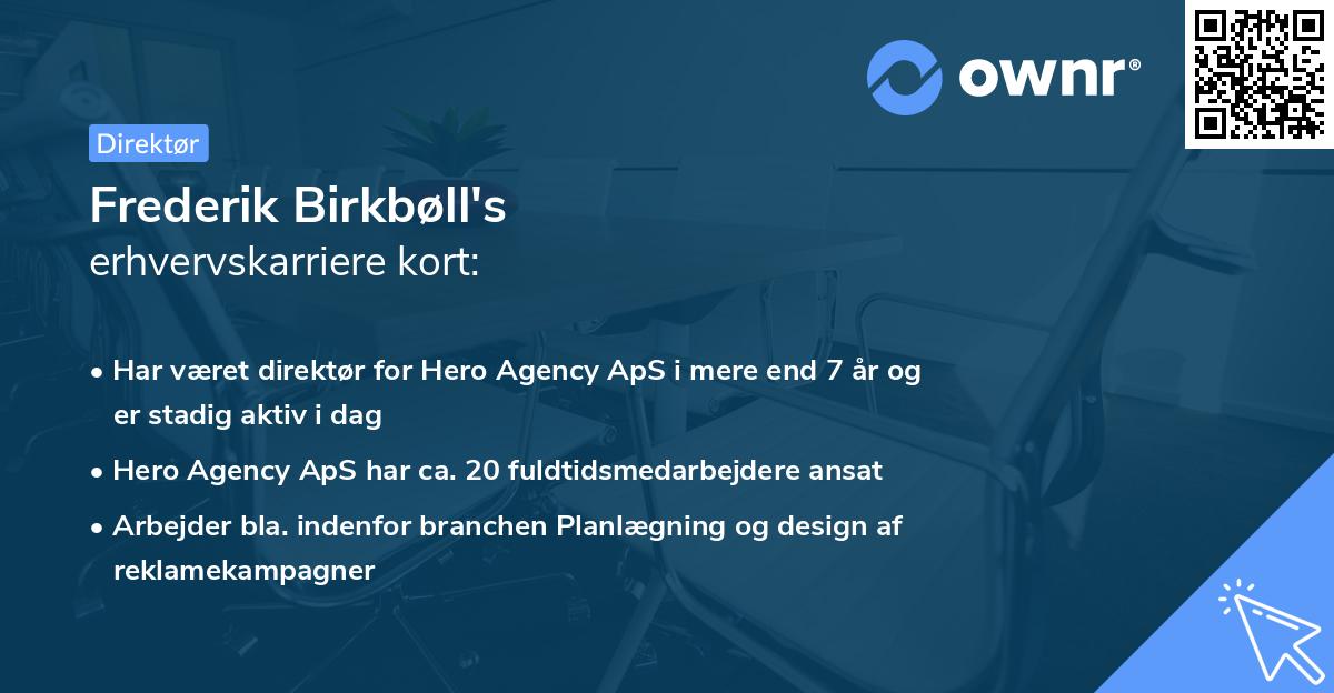 Frederik Birkbøll's erhvervskarriere kort