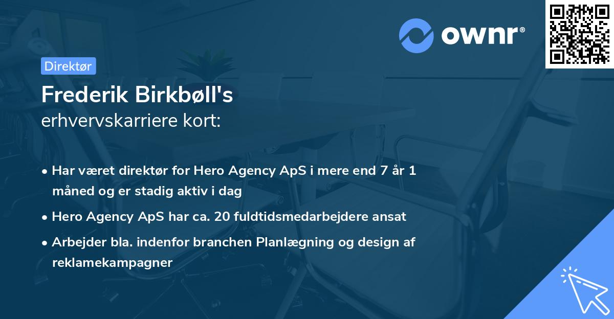 Frederik Birkbøll's erhvervskarriere kort