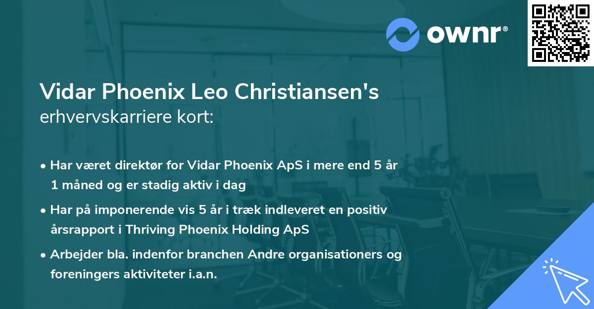Vidar Phoenix Leo Christiansen's erhvervskarriere kort