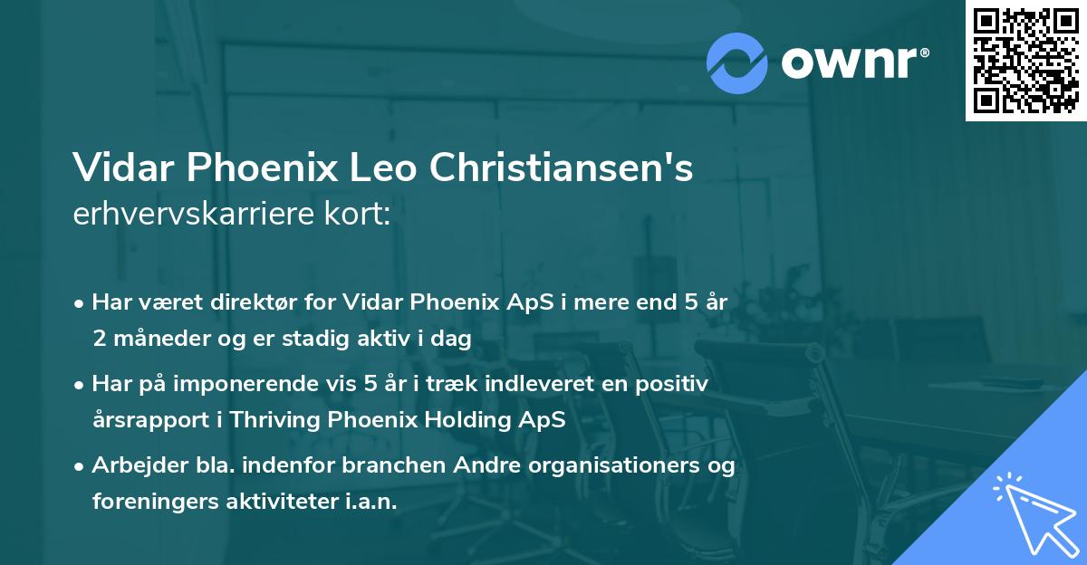 Vidar Phoenix Leo Christiansen's erhvervskarriere kort